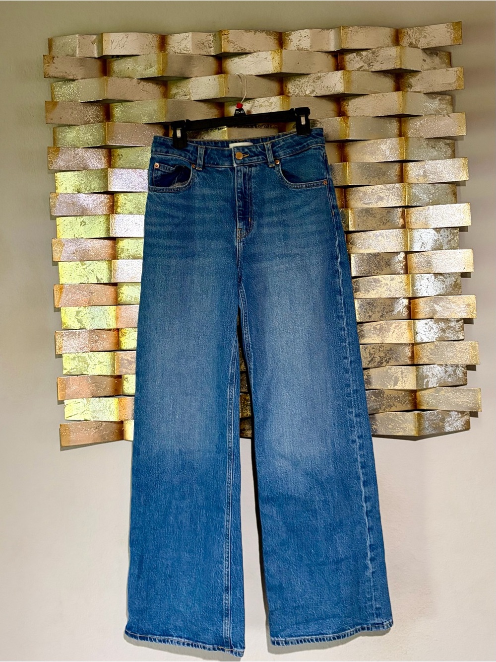 H&M Mid-High Rise Wide Leg Jeans - Blue